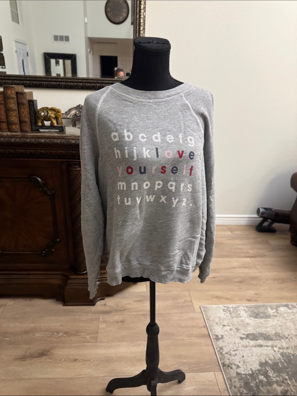 Wildfox Gray 'Love Yourself' Alphabet Crewneck - Men